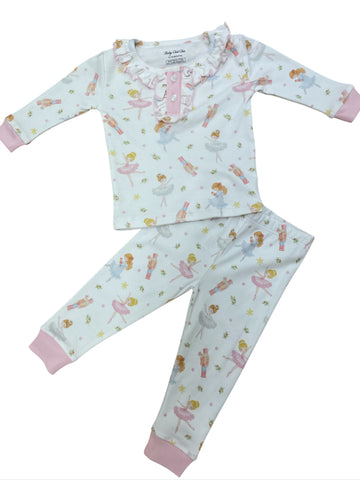 Baby Club Chic-pink nutcracker printed kid set l/s