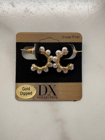DX Collections- Pearl Hoop Earrings