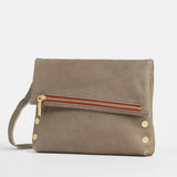 HAMMITT Zippered Leather Crossbody Clutch VIP Med- Pewter