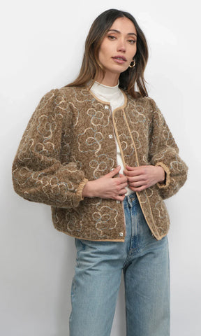 Greylin- Harrison Embroidered Fuzzy Jacket