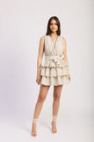 Donatella Mini Dress Natural Cobalt- En Saison