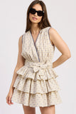 Donatella Mini Dress Natural Cobalt- En Saison
