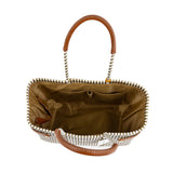 Open Basket Medium Lines White Gold- LUZIA COLLECTION