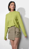 Lucia Rib Pullover Sweater Top- GREYLIN