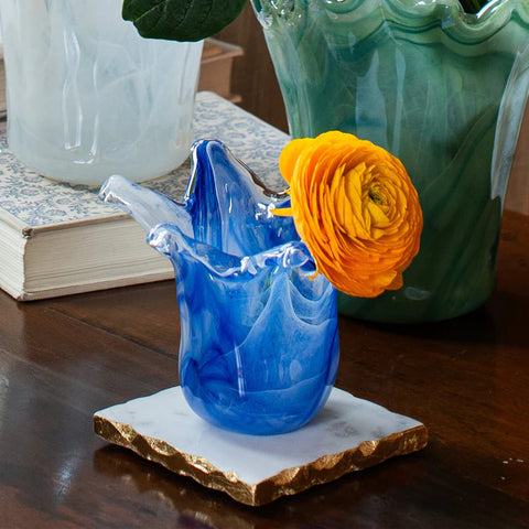 Onda Glass Cobalt Petite Vase ( COMES IN 2 COLORS)