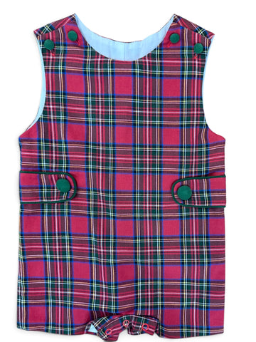 CHRISTMAS PLAID SHORTALL- Zuccini Kids