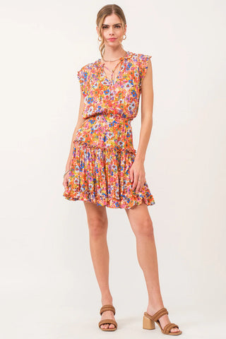 DEAR JOHN DENIM MELODIE TIERED RUFFLE DRESS SUMMER GARDEN