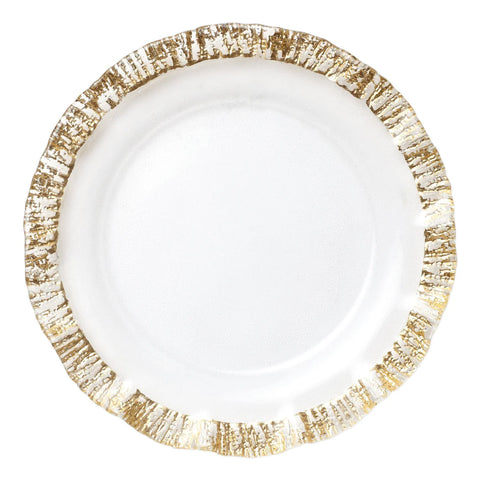 Gold Brushstroke Glass Charger