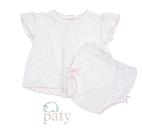 Paty two piece set outlined in pink