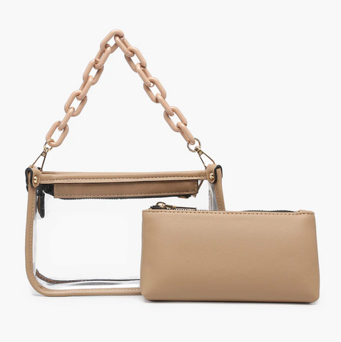 Jessica Clear Crossbody Taupe