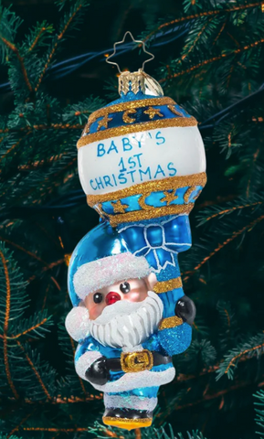 FIRST CHRISTMAS RATTLE: BABY BLUE