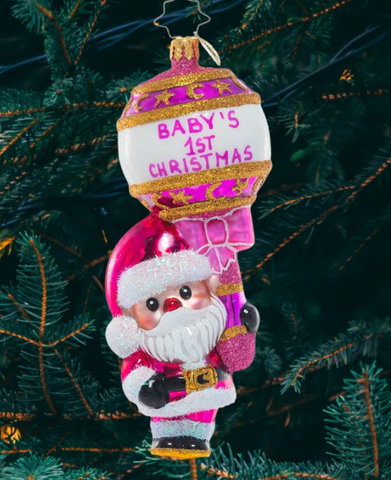 FIRST CHRISTMAS RATTLE: PRETTY IN PINK