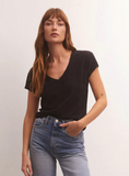 MODERN V-NECK TEE-BLACK