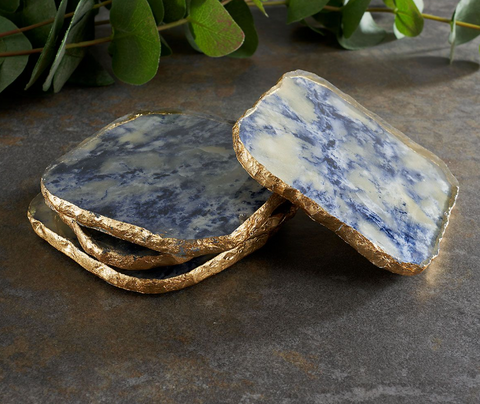 Agate Marble Glass Coasters by Zodax