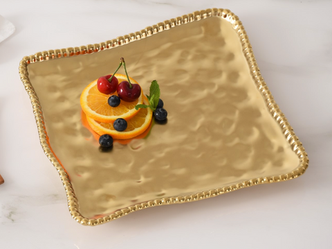 All gold Square serving platter