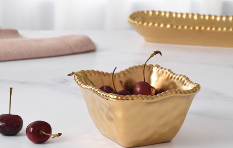 all gold square snack bowl