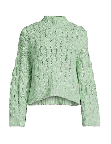 Mint Cable knit sequin sweater