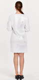 CAROL FOIL DRESS WHITE OPAL VELVET