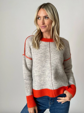 Bridget Sweater - Heather/Orange