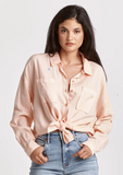 ARIANNA FRONT TIE SHIRT MELLOW PEACH TENCEL