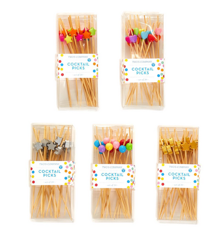 Let's Party 30 Pc Unit Cocktail Picks in Gift Box Unit Assorted 5 Designs: