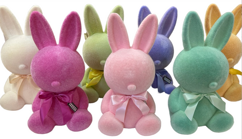20inch Flocked Bunny Multi Colors
