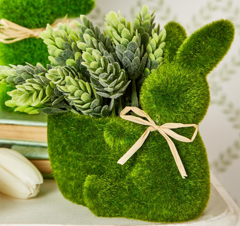 FAUX MOSS EASTER BUNNY PLANTER