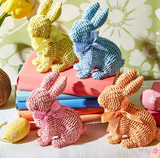 Basket Weave Pattern Easter Bunny with bow.