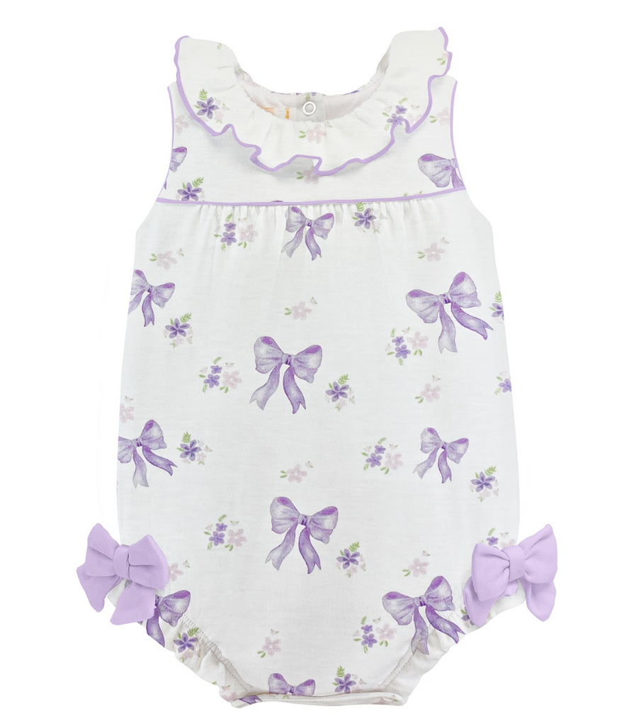 lavender bows bubble w/ruffle-baby club