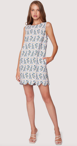 BREATH OF YOUTH SCALLOP SHIFT DRESS- LOST AND WANDER