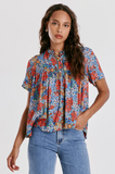 JOY BUTTON FRONT TOP TROPICAL FLOWER