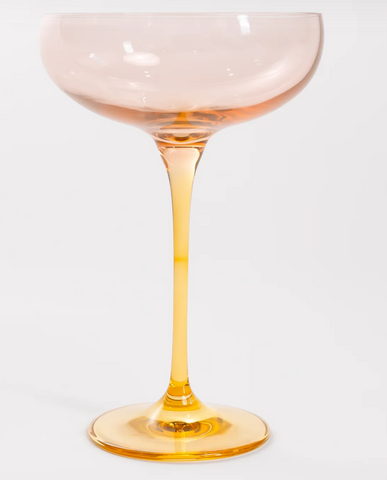 ESTELLE COLORED CHAMPAGNE COUPE - {COLORBLOCK: BLUSH PINK + YELLOW}