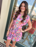 QUILLY PRINT RUFFLE DRESS JOY JOY