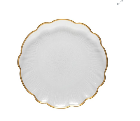 Francesca Glass rimmed dinner plate