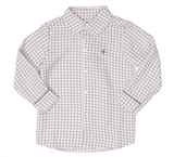 William Pink and Green Windowpane Oxford Shirt