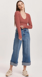 AUDREY SUPER HIGH RISE CROPPED WIDE LEG JEANS SHALLOU