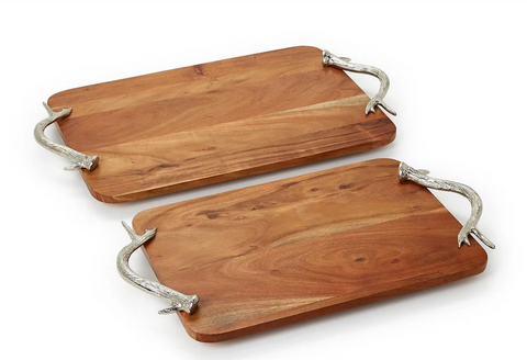 Charcuterie Serving Boards with Silver Antler Handles9 2 SIZE