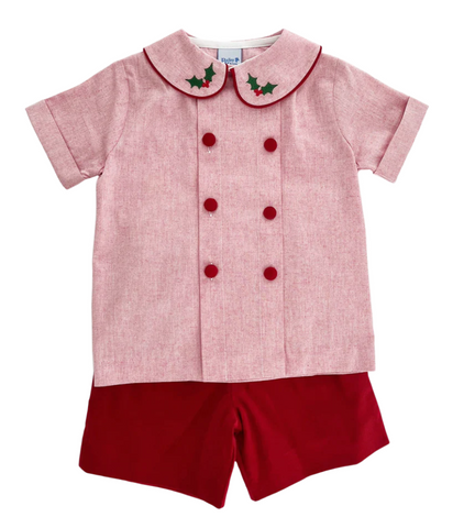 Holly with Red Corduroy - Dressy Short Set