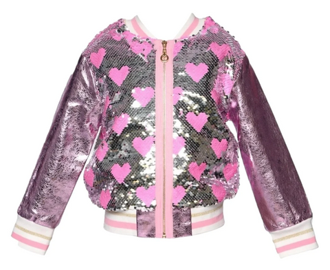 Heart Sequin Metallic Jacket