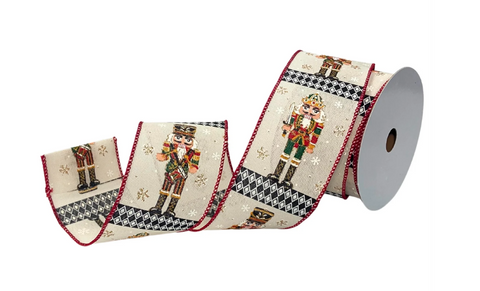 Holiday Nutcracker Harlequin Ribbon 2.5” x 10yd