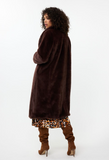 Chocolate Coat shawl collar faux fur