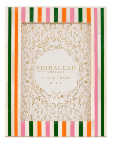 Shiraleah Viva 5" x 7" Mini Stripes Picture Frame, Multi