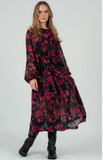 Women's Maxi Dress In Fuchsia Teal Floral