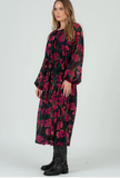 Women's Maxi Dress In Fuchsia Teal Floral