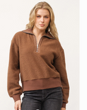 BRIAR HALF ZIP SWEATER BROWN BEAR- dear john