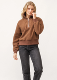 BRIAR HALF ZIP SWEATER BROWN BEAR- dear john