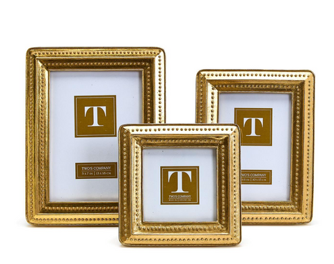 Gold Beaded Edge Photo Frame- 3 SIZES