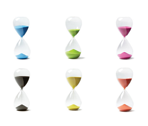 Spectrum Hourglass in Gift Box Assorted 6 Colors: Yellow, Blue, Lime Green, Black, Fuchsia, Orange