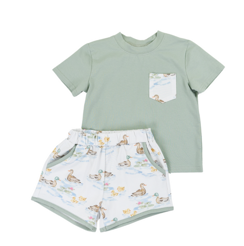 Darling Ducks Boys Play Pocket Short Set