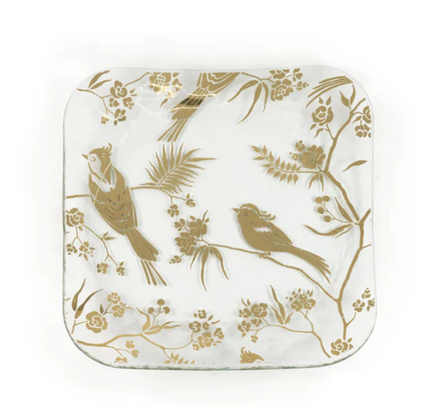 Annieglass Birdsong Small Square Tray